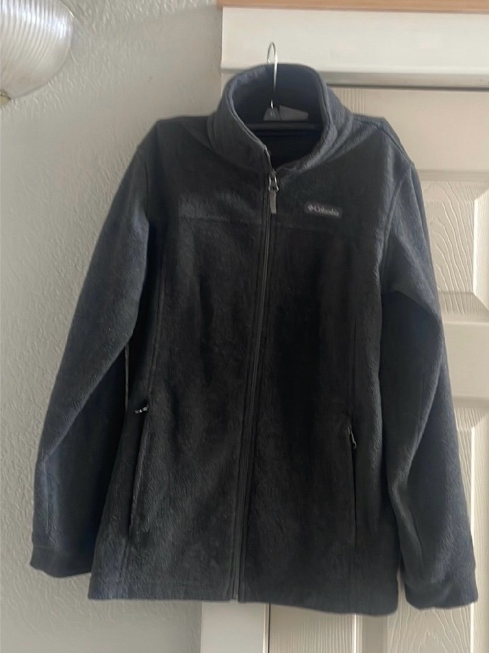 Columbia zipper fleece jackets women’s size large dark gray